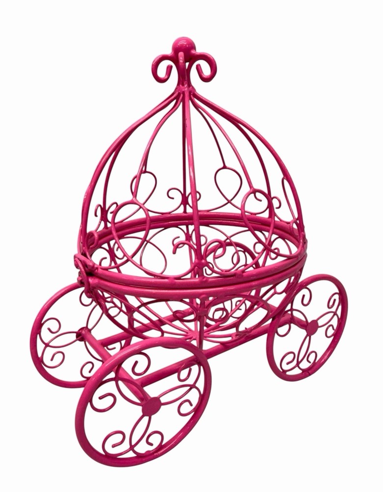 Cinderella Carriage Decorative Hot Pink Metal for Sweet 16 Party Centerpiece