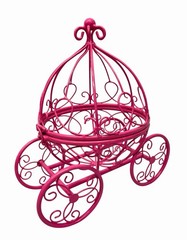 Cinderella Carriage Decorative Hot Pink Metal for Sweet 16 Party Centerpiece