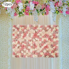 12* Artificial Flower Wall Panel Wedding Backdrop Event Party Flower Wall Panel