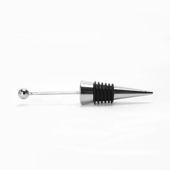 10PCS Beadable Wine Stoppers, Beaded Bottle Cap Zinc Alloy Silver+black