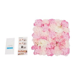 6 Pieces Reusable Design Silk And Pe Artificial Flower Wall Panel 16.54*16.54in