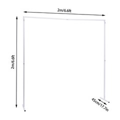 Square Arch Backdrop 2m × 2m White Galvanized Iron Wedding Party Stand