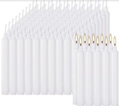 96 4-inch White Stick Wax Candles(12.3cm*12.2cm*10.9cm)Are Smokeless,Drip Proof