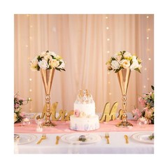 Gold Vase Centerpiece Table Decorations – 10 Pcs Metal Tabletop Flower Stand,…