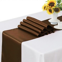 Satin Brown Table Runners 10 Pack 12 x 108 Inches 12×108 inches,