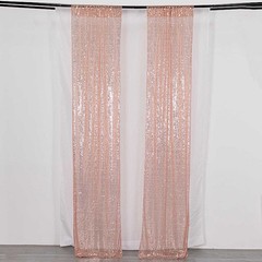 2 Drapery Panels 8 ft x 2 ft Sequined Backdrop Curtain with Rod Pockets Party
