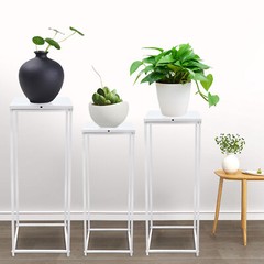 White Wedding Flower Stand Floral Decor Vase Floor Column Stand Sets of 3