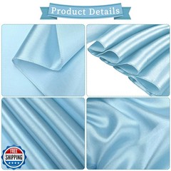 fani 60 PCS Baby Blue Satin Chair Sashes Bows Universal Chair Cover for Weddi