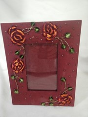 9.5″ x 7.5″ Fabric beautiful embroidery Picture Frame for 4″ x 6″ picture