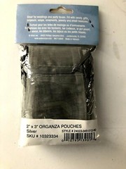 2″x3″ Sheer Silver Drawstring Organza Jewelry Wedding Party Favor Bag 12 pk-New