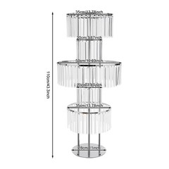 Modern 5 Tier Silver Iron Acrylic Crystal Flower Stand 43.3in Free Standing Rack