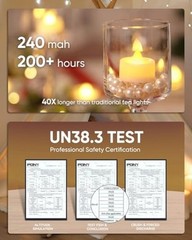 100-Pack Flameless LED Tea Lights Pack of 100 Brgiht Amber Light, White Base