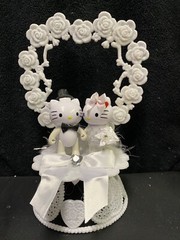 Hello Kitty & Daniel Sweet Cat Your Heart Wedding cake topper Bride Groom top