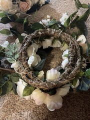 Wedding Floral Decor White Pink Tub And Basket Bundle 3