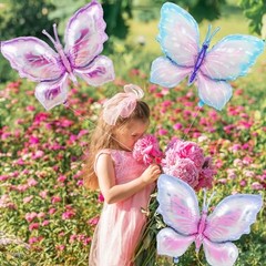 6 Pieces 39 Inches Butterfly Balloons – Large Gradient Butterflies Foil Mylar