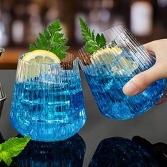 36 Pcs 12 oz Plastic Ribbed Wine Glasses, Origami Ripple Clear 36 PCS