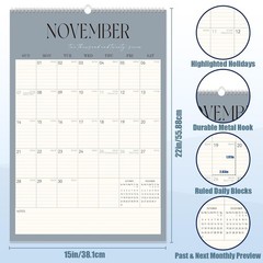 GuassLee Large Wall Calendar 2026-2027,22″x 15″ Vertical Jumbo Desktop/Wall C…