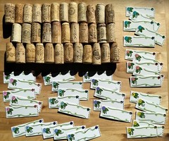 Whimsy Flower Shabby Chic Place Cards & Wine Cork Holders different Vineyards
