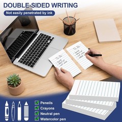 60 Pack 3 x 5 Index Cards Vertical Ruled Thick White Index Cards Lined Flash …