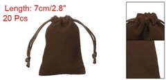20pcs Velvet Gift Bags 2″ x 2.8″ Drawstring Jewelry Pouches, Coffee