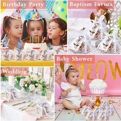 144 Piecces Angel Keychain with Baptism Favor Boxes Kraft Paper Alloy Keys Rings
