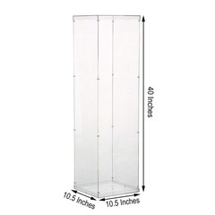 BalsaCircle 40-Inch Tall Clear Acrylic Display Box Floor Standing 40″,
