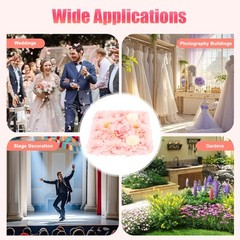 3D Flower Wall Panel-12pcs Artificial Flower Wall Background Silk Rose Wedding