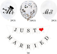 Just Married Decorations JUST MARRIED Wedding Party Decoration Car Decor White a