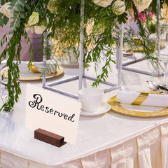 3 In. X 0.8 In. Walnut Pedestal Wood Place Card Holder Set of 12 Pcs Number Stan