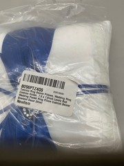 Tyenaza Ring Pillow 7.8 x 7.8 in White Satin Blue Bow Rhinestone Pocket