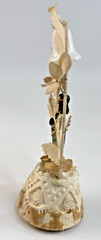 1950’s Wedding Cake Topper Bride & Groom Chalkware Millinery Flowers 6″ w/Box