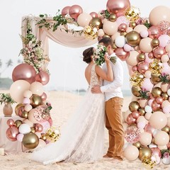 Blocesa Rose Gold Balloon Garland 18inch 12inch 10inch 5inch, White