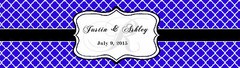 100 Royal Blue Monogram Wedding Water Bottle Labels Engagement Bridal 8″x2″