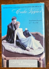 Wedding Cake Topper Romantic Couple Lounging on the Beach Weddingstar Porcelain