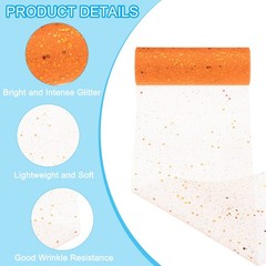 Tulle Fabric Rolls 6″ by 10 Yards Fabric Spool Tulle for DIY, Orange