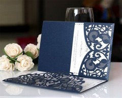 10-100 Wedding Invitation Card Personalized Laser Cut Romantic Party Floral Lace