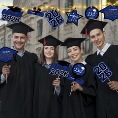 OuMuaMua Graduation Decorations Class of 7.87″ (L) x 6.7″ (W), Black and Blue