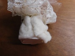 Vintage 1950 Bride Groom Cake Topper Wm Lewin Lace Skirt
