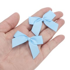24 x Mini Grosgrain Ribbon Bow 2″ Self Adhesive Flower Bows Light Blue
