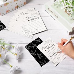 Pajean 50 Pcs Greenery Share a Memory Cards for Collections 10 x 15 cm, Black