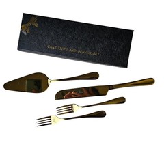 Gold Mr and Mrs Wedding Cake Server Set