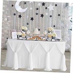 Tulle Table Skirts for Rectangle Tables 14ft Ruffle Tutu L14(ft)*H 30in White