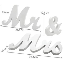 Wedding Table Sign – Mr & Mrs Wooden Letters Centerpieces Decor for Reception, C