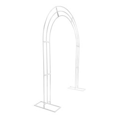 Elegant 8.5ft White Metal Wedding Arch Frame with Sturdy Base for Events