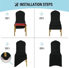 10 Black Spandex Chair Cover Stretch Fit Wedding Reception Party Banquet Decor