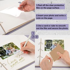 Photo Album Refill Pages for 3 Ring Binder, 50 Sheets/100 Pages Self Adhesive…