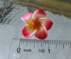red foam plumeria flower 25 pcs 1 + plus inch