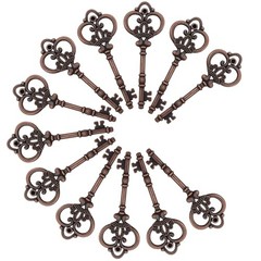 20pcs 3.3 Inch Large Antique Skeleton Keys Bulk Charms in Vintage Style Copper