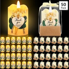 Retisee Wedding Bridal Shower Candle Favors for Guests – Wood (32 Sets)