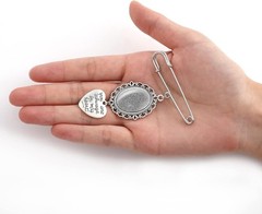 Personalized Wedding Bouquet Charm Making Kit – Silver Lacy Frame & Cabochons
